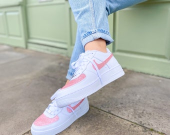 pink glitter air force ones