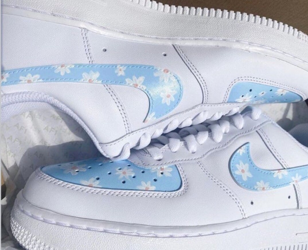 air force 1 blue flower