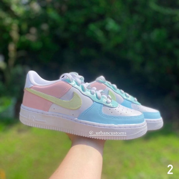 Custom Air Force 1 Multicolour Pastel - Etsy Denmark