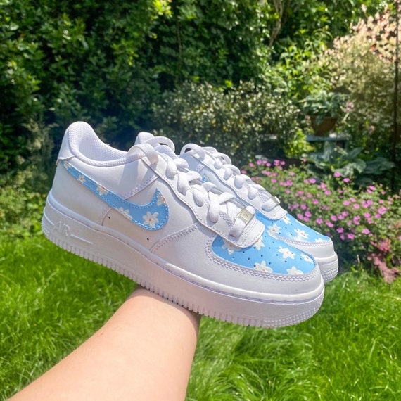 Impresión personalizada Air Force 1 azul/blanca - Etsy España