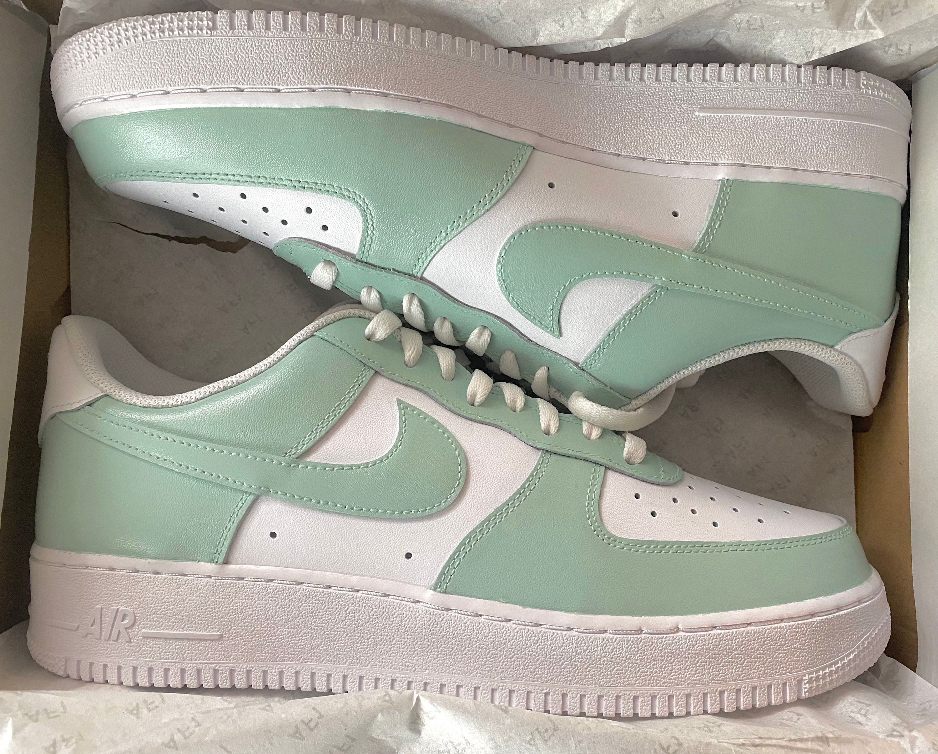 Custom Air etsy air force 1 Force 1 Mint Sage Green Sneaker Shoe Trainers