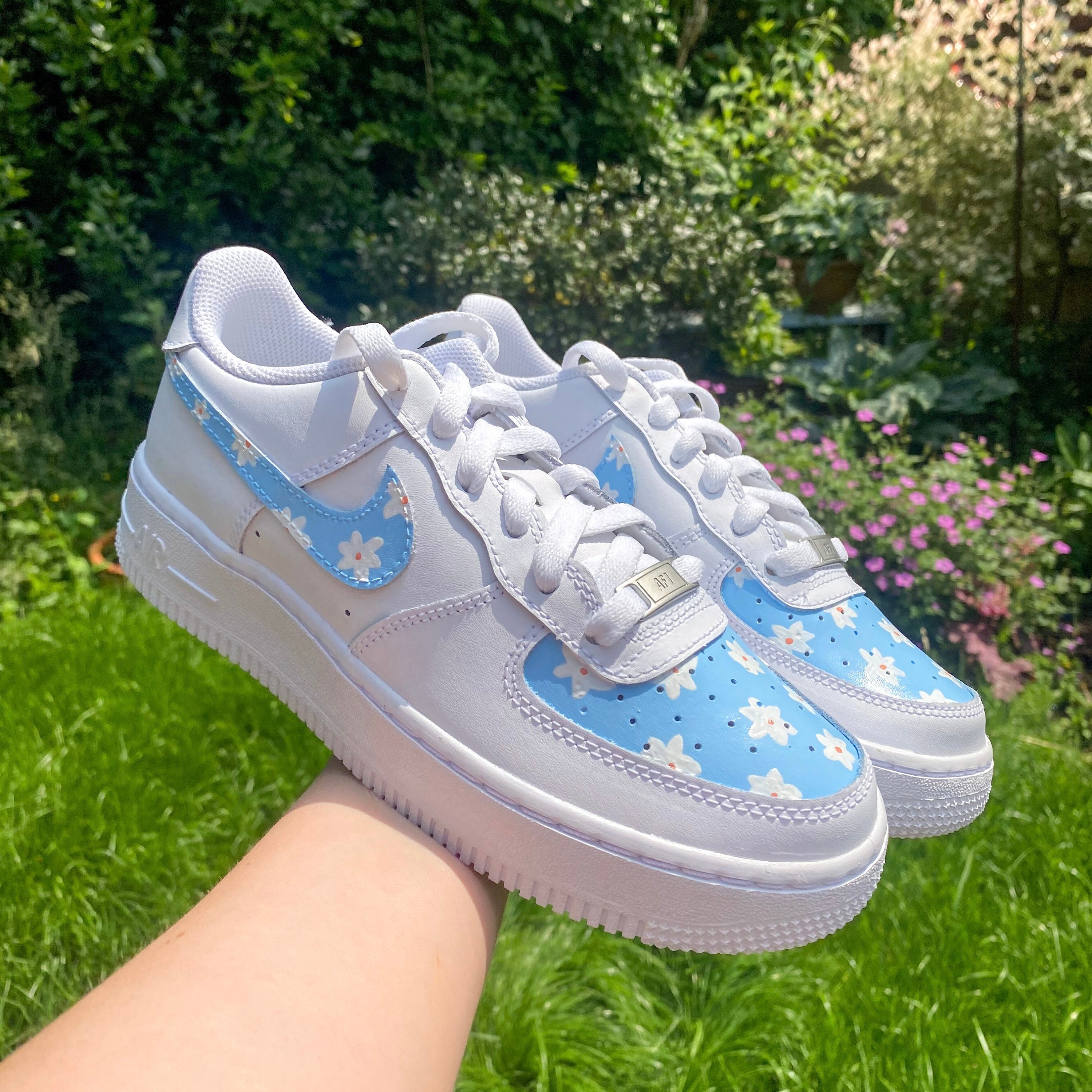 air force 1 blue flower