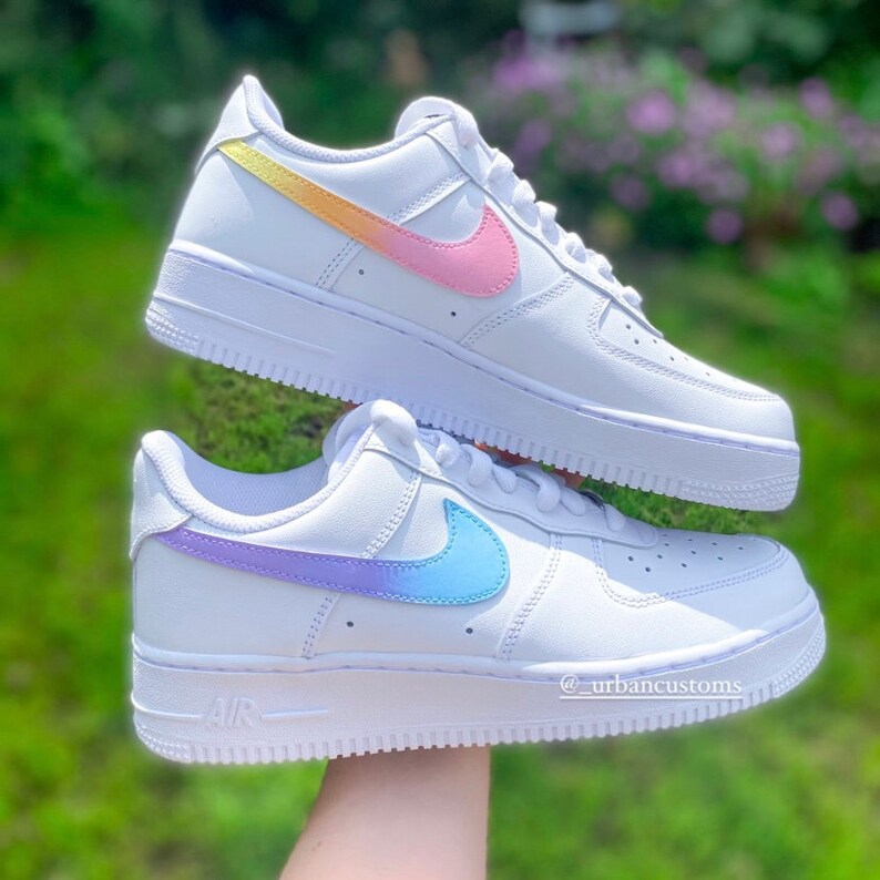 Custom Air Force 1 Matte Ombre Pink/lilac/light Blue/pale | Etsy UK