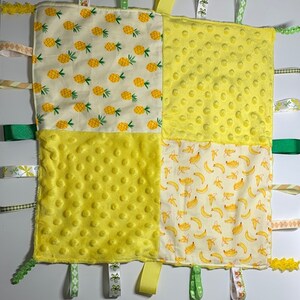Sensory Minky Baby Blanket with Ribbons