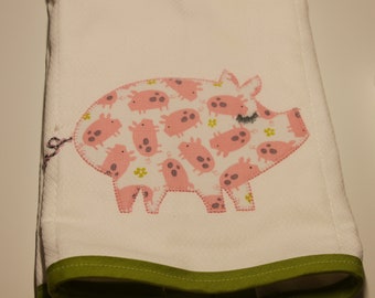 Applique Burp Cloth - Piggy