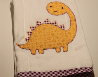 Applique Burp Cloth - Dinosaur