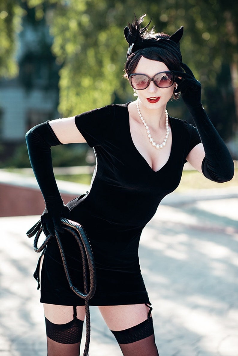 DC Comics Bombshells Catwoman Costume DC cosplay pin up black Etsy