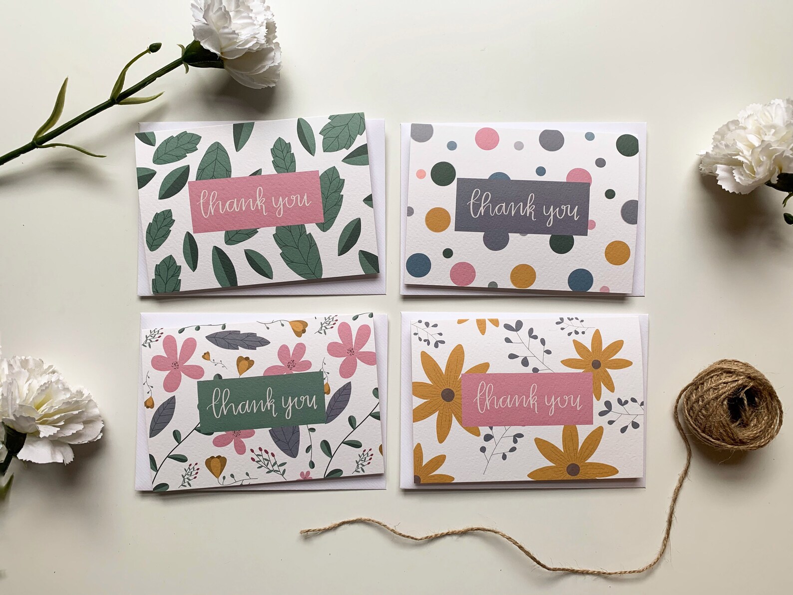 Thank You Card Pack Thank You Card Set Thank You Notecards Etsy