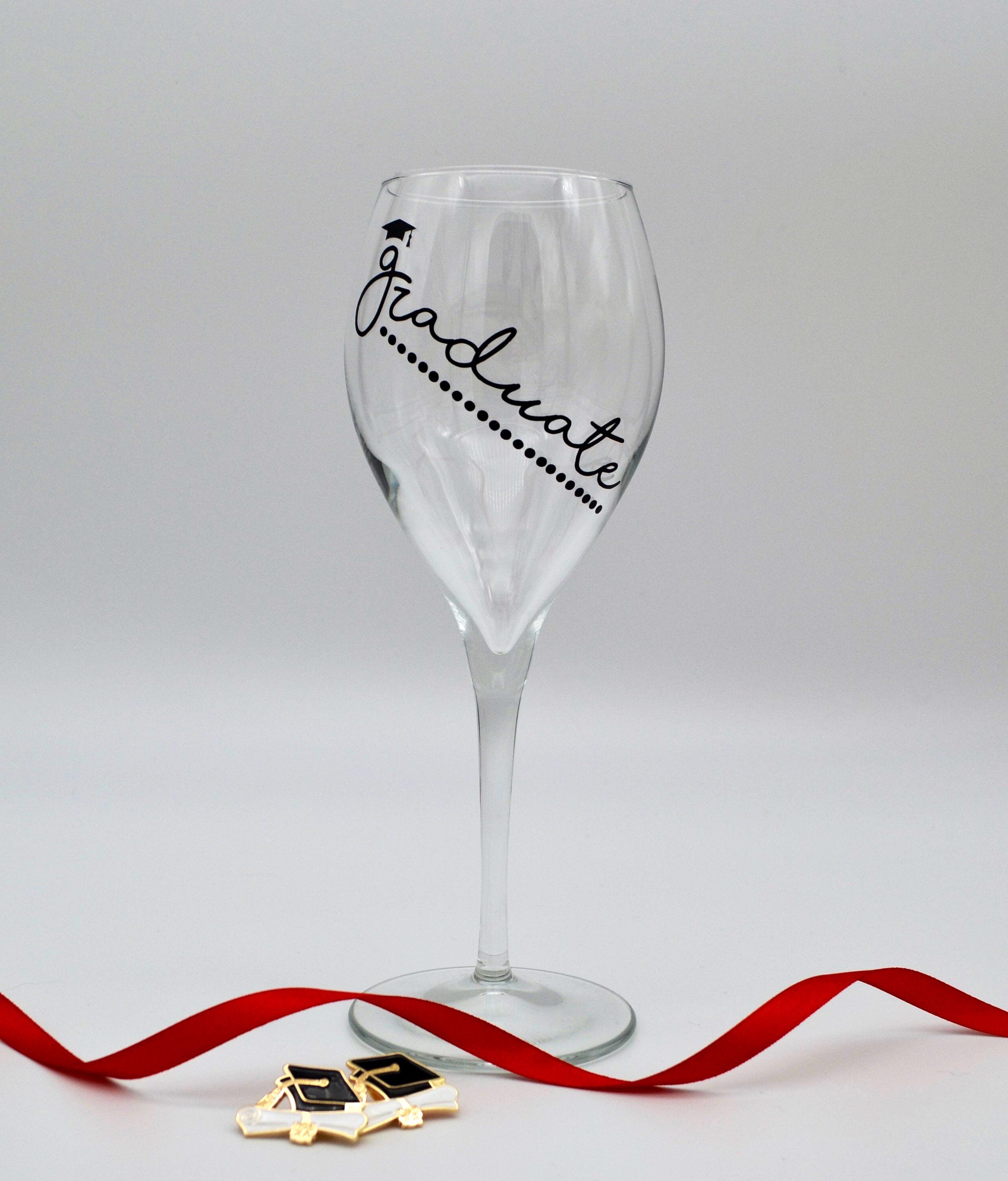 Proud Graduate Wine Glass Graduation Gift Graduation Gift Etsy