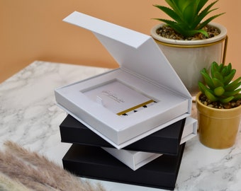 Luxury Gift Card Box Wedding Money Holder Gift Voucher Envelope Magnetic Black and White Small Custom Gift Box Business Credit Card Holder