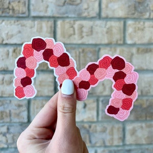 Rose Rainbow Sticker: Water-Resistant Decal