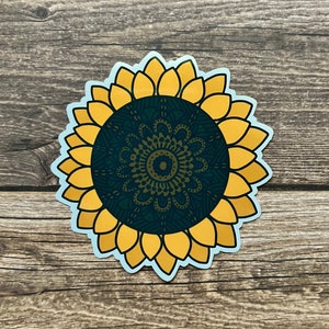 Sunflower Sticker: Water-Resistant Decal