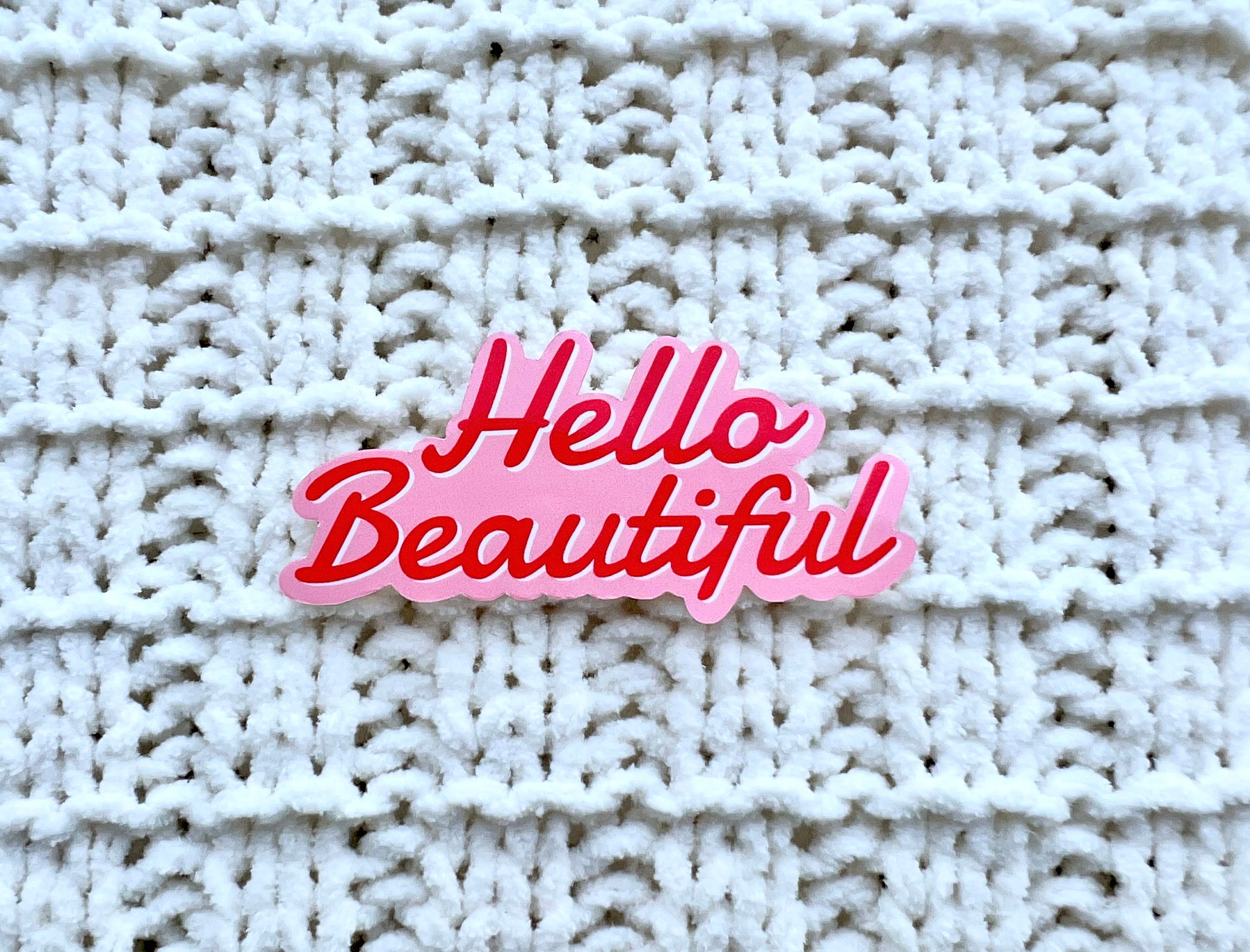 Hello Beautiful Sticker | Quote Sticker | Positivity | Water-resistant ...