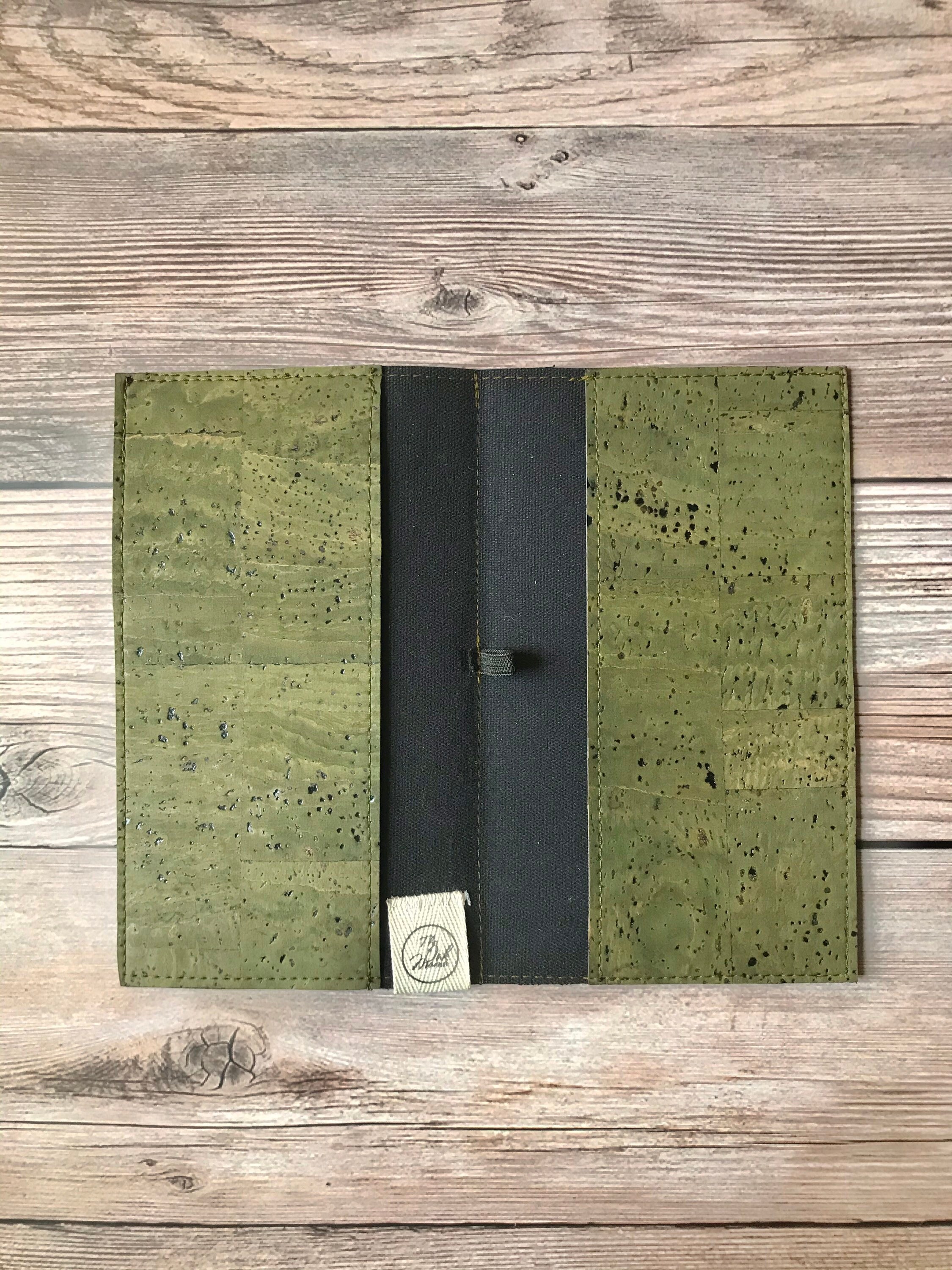 CORK OLIVE GREEN Checkbook Cover Vegan Checkbook Sleeve Etsy