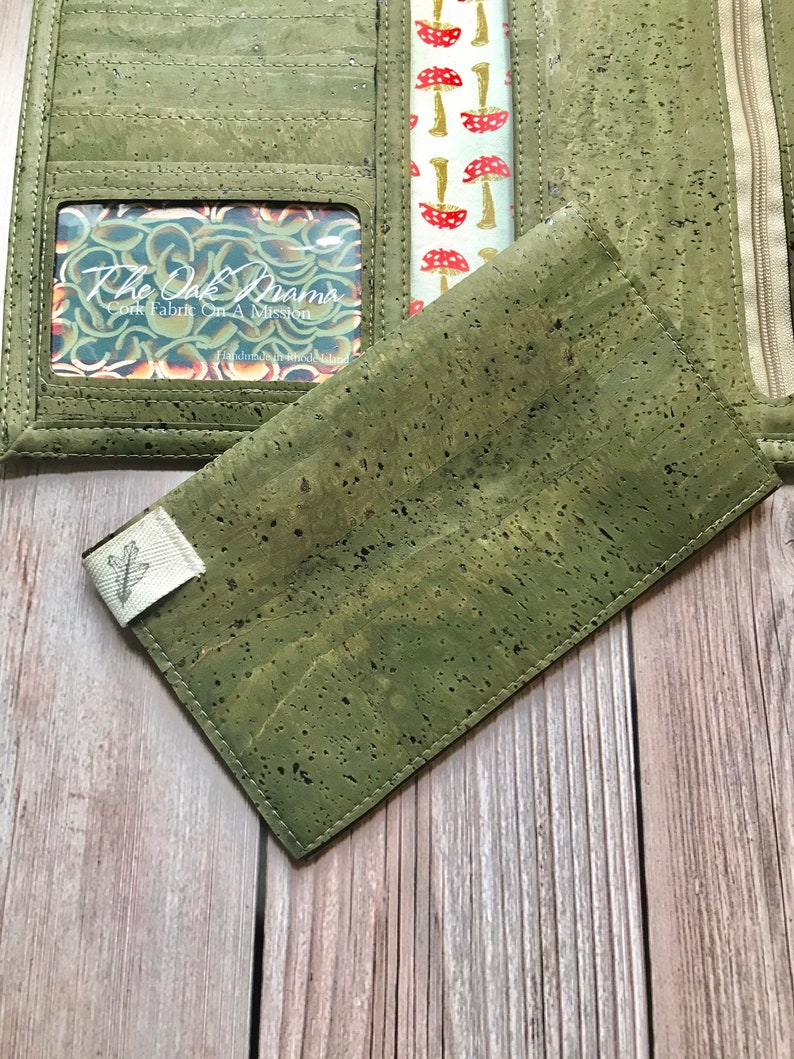 CORK OLIVE GREEN Checkbook Cover Vegan Checkbook Sleeve Etsy