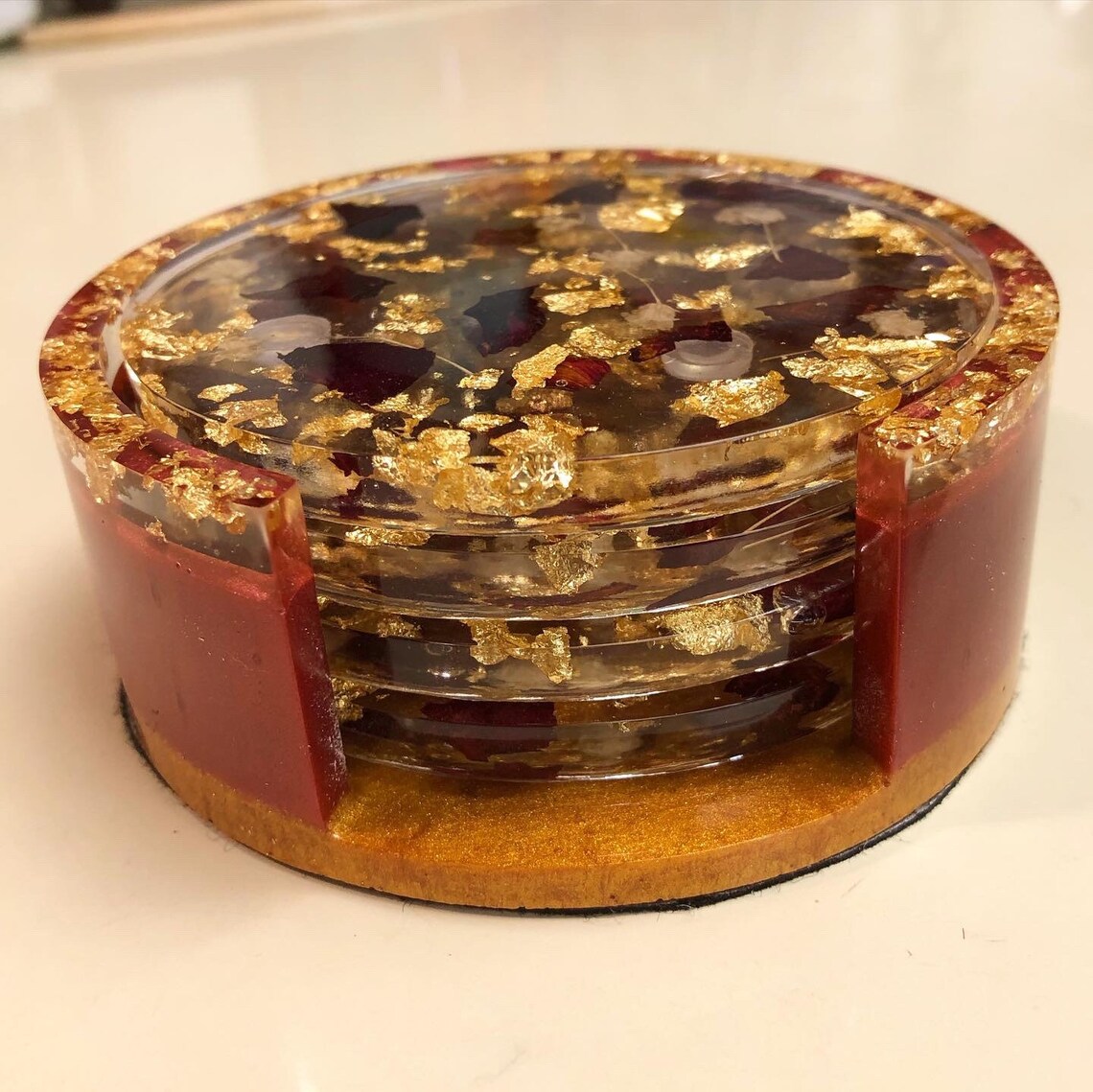 Coaster set & holder Etsy