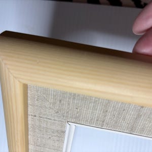 Smooth Blond Pine Frame with Natural Linen Liner with white lip for 8” x 10” painting or photo. 50 Dollars-Custom sizes available