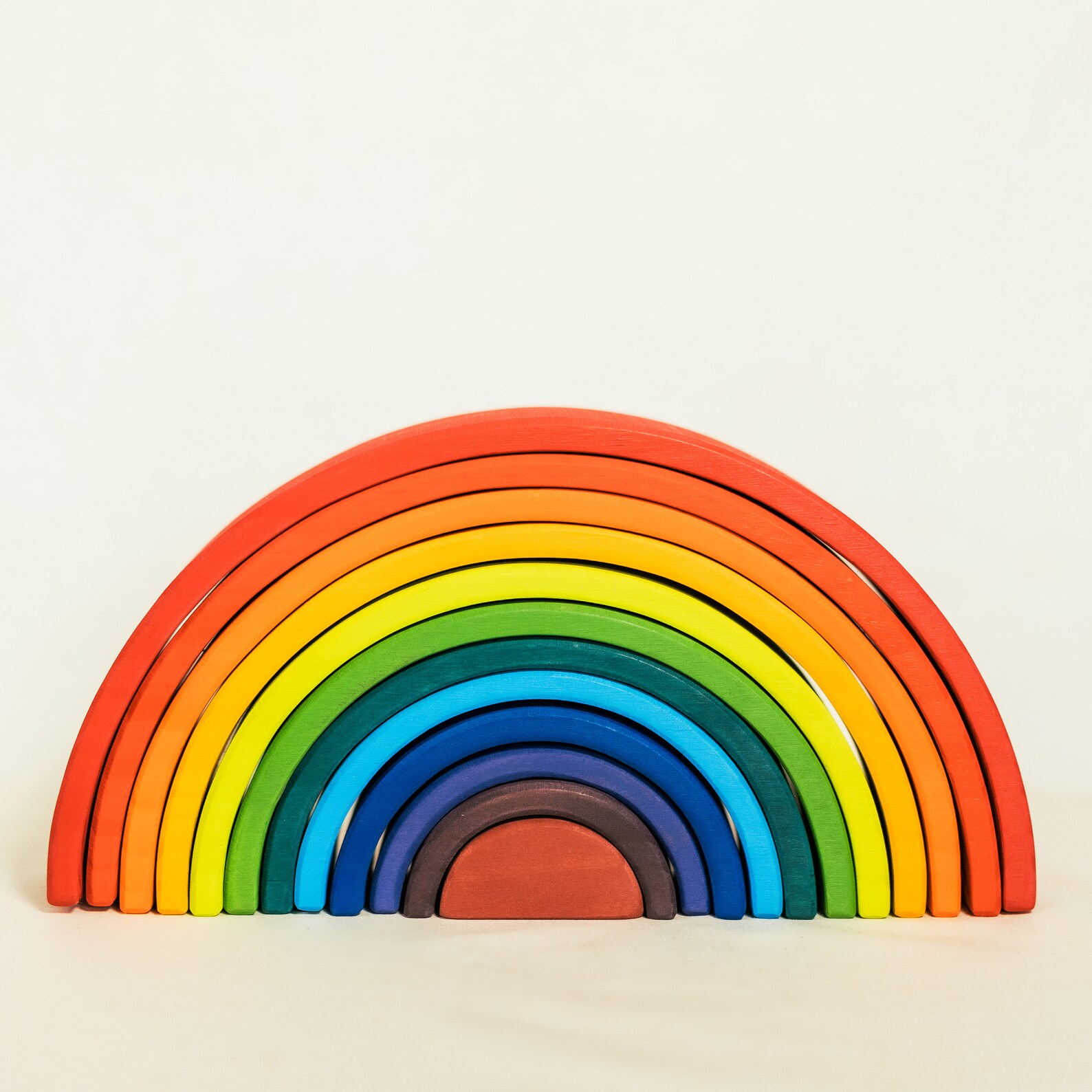 Apilador personalizado Montessori grande arco iris de madera | Etsy