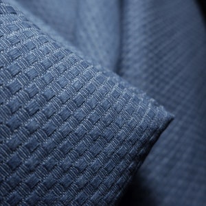 Woven denim fabrics, Jacquard texture fabric, Blue cotton fabric, Thick cowboy jacket fabric, Designer trousers fabrics, by the yard, D70