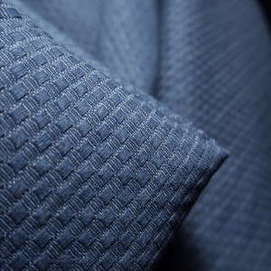 Woven denim fabrics, Jacquard texture fabric, Blue cotton fabric, Thick cowboy jacket fabric, Designer trousers fabrics, by the yard, D70