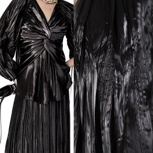 Black Fabric, Texture Fabric, Pleated Fabric, Water Wrinkle Fabric, Fold fabric, Creative Fabric, Designer Fabric, by the meter,D509-1