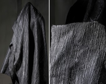 Jacquard Fabric- Black Vertical Jacquard Fabric- Bark Texture Fabric- Polyester Fabric- Creative Fabric- Designer fabric- By meter- D613-3