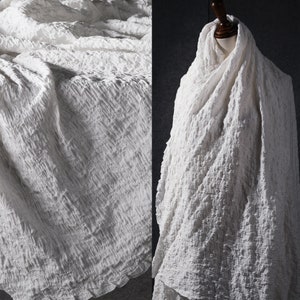 Pleated- Regenerated cotton embroidery pleats irregular 3d special heavy texture creative fashion designer fabrics - by the meter- D555