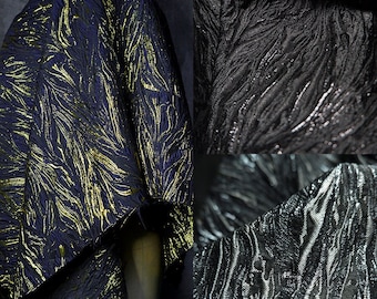 Black jacquard fabrics, Bump design fabric, 3D irregular fabrics, Fold fabric, Dust coat fabric, Grey dress shirt fabric, by meter, D116-1