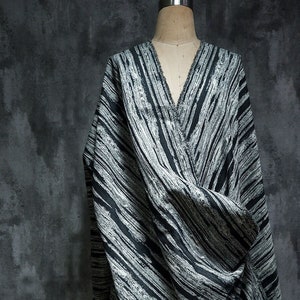 Jacquard Fabric, Black & White Gradient Fabric, Striped Fabric, Silhouette texture fabric, Casual Apparel Fabric, by the meter, D10