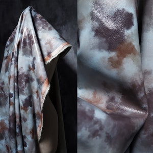 PU fabric, Leather fabric, Color cloud printing fabric, Shiny fabrics, Diy manual jacket fabric, Creative clothes, Tablecloth fabirc, D16