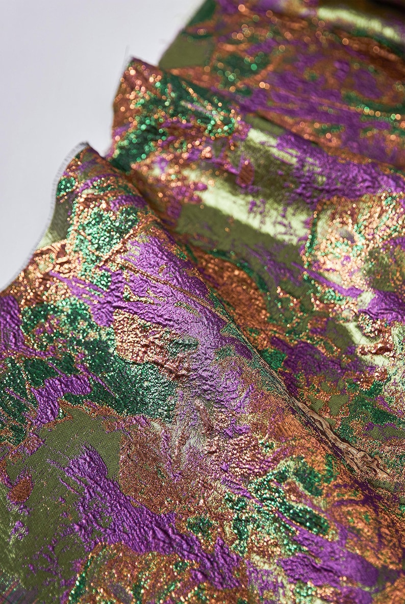 Colorful Fabric, Gilded Fabric, Jacquard Fabric, Dimensional Fabric, Textured Fabric, Embossed Fabric, Decorative Fabric, By The Meter, D687 image 7