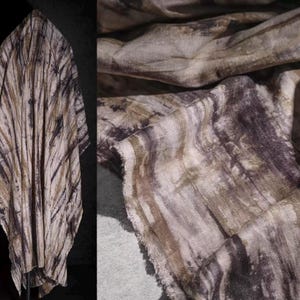 Ethnic Tie-Dyed Fabric, Cotton-Linen Fabric, Plant-Patterned Fabric, Exquisite Decorative Textile, Soft Fabric, By the Meter, D548