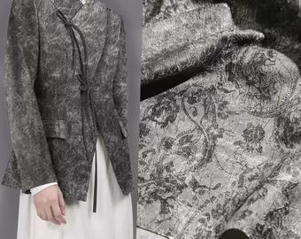 Gray Fabric, Mottled Fabric, Washed Fabric, Paisley Patterned Subtle, Texture Fabric, Jacquard Fabric, Distressed Fabric, By The Meter, D597