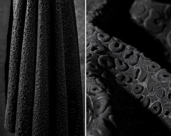 Laser fabric- Black embossed air layer fabric- 3d convex semi-circle fabirc- Space cotton fabric- designer fabric- by the meter- D268