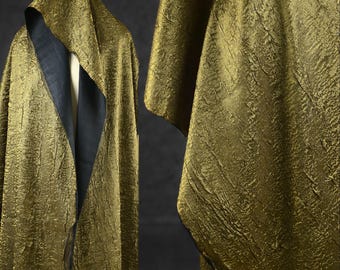 Gold Fabric, Lustrous Fabric, Willow Leaf Pleated Fabric, Two-Tone Fabric, Textured Fabric, High-End Fabric, Garment Fabric, By Meter, D558