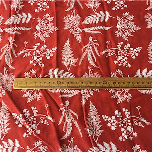 Red pure mulberry silk fabric, Silk Crepe de Chine fabric, Leaves real silk scarves, Chemise fabric, Wedding dress fabric, by the yard, B06