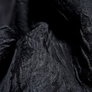 Black jacquard fabric, 3D reef relief fabric, Irregular Pattern Fabric, Dark textured fabric, Premium blend thick fabric, by the meter, D148 image 5