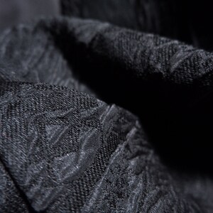 Black jacquard fabric, 3D reef relief fabric, Irregular Pattern Fabric, Dark textured fabric, Premium blend thick fabric, by the meter, D148 image 8