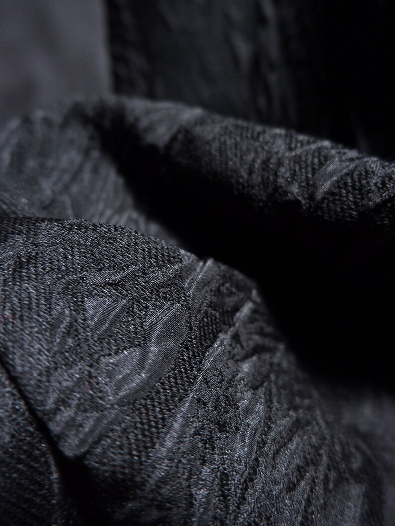 Black jacquard fabric, 3D reef relief fabric, Irregular Pattern Fabric, Dark textured fabric, Premium blend thick fabric, by the meter, D148 image 8