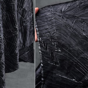 Designer Leder Plissee Textur Kunstleder Schwarz Leder Silber Jalousien Leder Stoff Bekleidung Handwerk Stoff Schüttgut, D508
