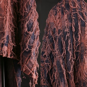 Rust Colored Denim Fabric, Cotton Denim Fabric, Tie-dyed Fabric, Quilted Fabric, Textured Fabric, By The Yard, D217
