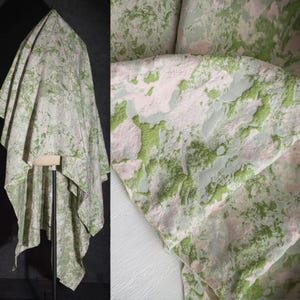 Pink-Green Jacquard Fabric, Mottled Textured Fabric, Embossed Fabric, Eco-inspired Print Fabric, Layered Fabric, By the Meter, D545