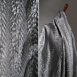 Dragon Scale Fabric- 3D Grey Pleated fabric- Texture Fabric- Concave and Convex Reconstituted Fabric- designer fabric- by the meter- D572