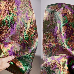 Colorful Fabric, Gilded Fabric, Jacquard Fabric, Dimensional Fabric, Textured Fabric, Embossed Fabric, Decorative Fabric, By The Meter, D687 image 1