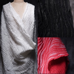 Stripe Fabric- Jacquard Fabric- 3 Color Wool Blend Fabric- Texture Fabric- Chemise fabric- Prom Dress Fabric- Lady Fabric- by the yard- D112