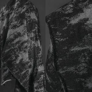 Black Jacquard Fabric, Tattered Denim Fabric, Shabby Fabric, Washed Denim Fabric, Smudged Denim Fabric, By The Yard, D521