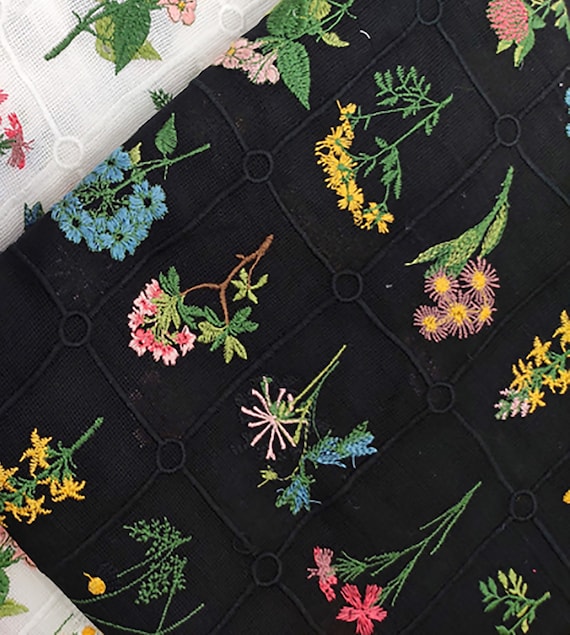 flower embroidered mesh