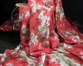 Tie-dye Fabric, Jacquard Fabric, Cotton-Linen Fabric, Stir-dyed Fabric, Clipped Fabric, Cloth Fabric, Distressed Fabric, By The Meter, D144