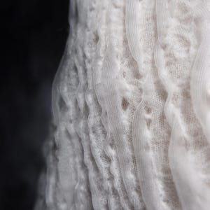 Wool Blend Fabric- Milky White Stripe Fabric- Jacquard Fabric- Soft Texture Fabric- Chemise fabric- Prom Dress- Lady Fabric- by yard- D112-2 image 9