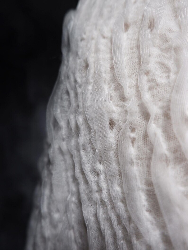 Wool Blend Fabric- Milky White Stripe Fabric- Jacquard Fabric- Soft Texture Fabric- Chemise fabric- Prom Dress- Lady Fabric- by yard- D112-2 image 9